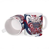 North Korea Flag Day Rise With The Flag Ceramic Mug Dynamic Red Star Paint Splatter With Tiger
