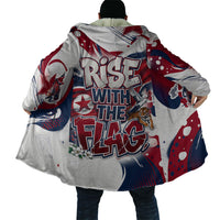 North Korea Flag Day Rise With The Flag Cloak Dynamic Red Star Paint Splatter With Tiger