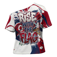 North Korea Flag Day Rise With The Flag Cross Shoulder Shirt Dynamic Red Star Paint Splatter With Tiger
