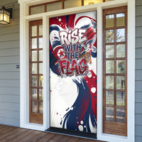 North Korea Flag Day Rise With The Flag Door Cover Dynamic Red Star Paint Splatter With Tiger