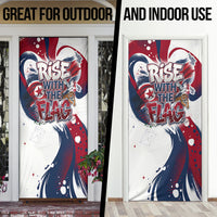 North Korea Flag Day Rise With The Flag Door Cover Dynamic Red Star Paint Splatter With Tiger