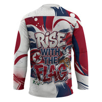 North Korea Flag Day Rise With The Flag Hockey Jersey Dynamic Red Star Paint Splatter With Tiger