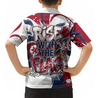 North Korea Flag Day Rise With The Flag Kid Hawaiian Shirt Dynamic Red Star Paint Splatter With Tiger