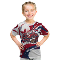 North Korea Flag Day Rise With The Flag Kid T Shirt Dynamic Red Star Paint Splatter With Tiger