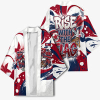 North Korea Flag Day Rise With The Flag Kimono Dynamic Red Star Paint Splatter With Tiger