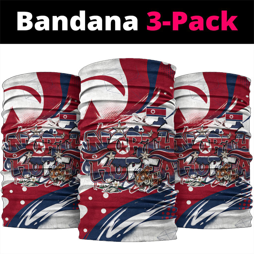 North Korea Flag Day Rise With The Flag Neck Gaiter Dynamic Red Star Paint Splatter With Tiger