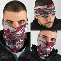 North Korea Flag Day Rise With The Flag Neck Gaiter Dynamic Red Star Paint Splatter With Tiger