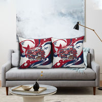 North Korea Flag Day Rise With The Flag Pillow Cover Dynamic Red Star Paint Splatter With Tiger