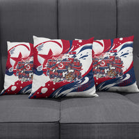 North Korea Flag Day Rise With The Flag Pillow Cover Dynamic Red Star Paint Splatter With Tiger