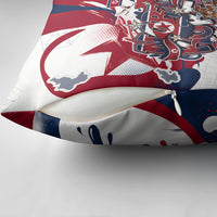 North Korea Flag Day Rise With The Flag Pillow Cover Dynamic Red Star Paint Splatter With Tiger