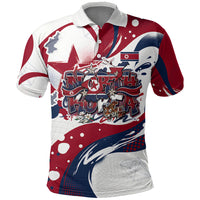 North Korea Flag Day Rise With The Flag Polo Shirt Dynamic Red Star Paint Splatter With Tiger