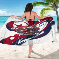 North Korea Flag Day Rise With The Flag Sarong Dynamic Red Star Paint Splatter With Tiger