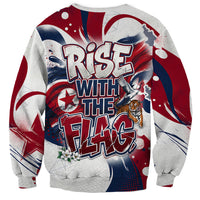 North Korea Flag Day Rise With The Flag Sweatshirt Dynamic Red Star Paint Splatter With Tiger