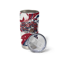North Korea Flag Day Rise With The Flag Tumbler Cup Dynamic Red Star Paint Splatter With Tiger