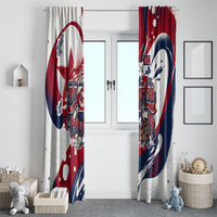 North Korea Flag Day Rise With The Flag Window Curtain Dynamic Red Star Paint Splatter With Tiger