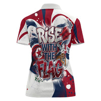 North Korea Flag Day Rise With The Flag Women Polo Shirt Dynamic Red Star Paint Splatter With Tiger