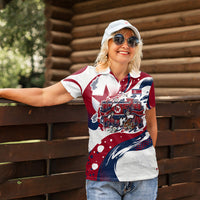 North Korea Flag Day Rise With The Flag Women Polo Shirt Dynamic Red Star Paint Splatter With Tiger
