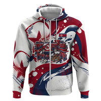 North Korea Flag Day Rise With The Flag Zip Hoodie Dynamic Red Star Paint Splatter With Tiger
