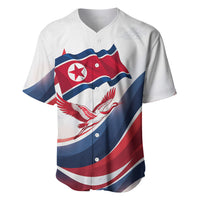 North Korea Flag Day Spirit Of North Korea Baseball Jersey Flying Crane Graphic With Tiger Portrait And Magnolia Flowers