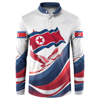 North Korea Flag Day Spirit Of North Korea Button Sweatshirt Flying Crane Graphic With Tiger Portrait And Magnolia Flowers