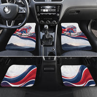 North Korea Flag Day Spirit Of North Korea Car Mats Flying Crane Graphic With Tiger Portrait And Magnolia Flowers