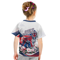 North Korea Flag Day Spirit Of North Korea Kid T Shirt Flying Crane Graphic With Tiger Portrait And Magnolia Flowers