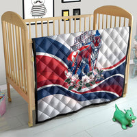 North Korea Flag Day Spirit Of North Korea Quilt Flying Crane Graphic With Tiger Portrait And Magnolia Flowers