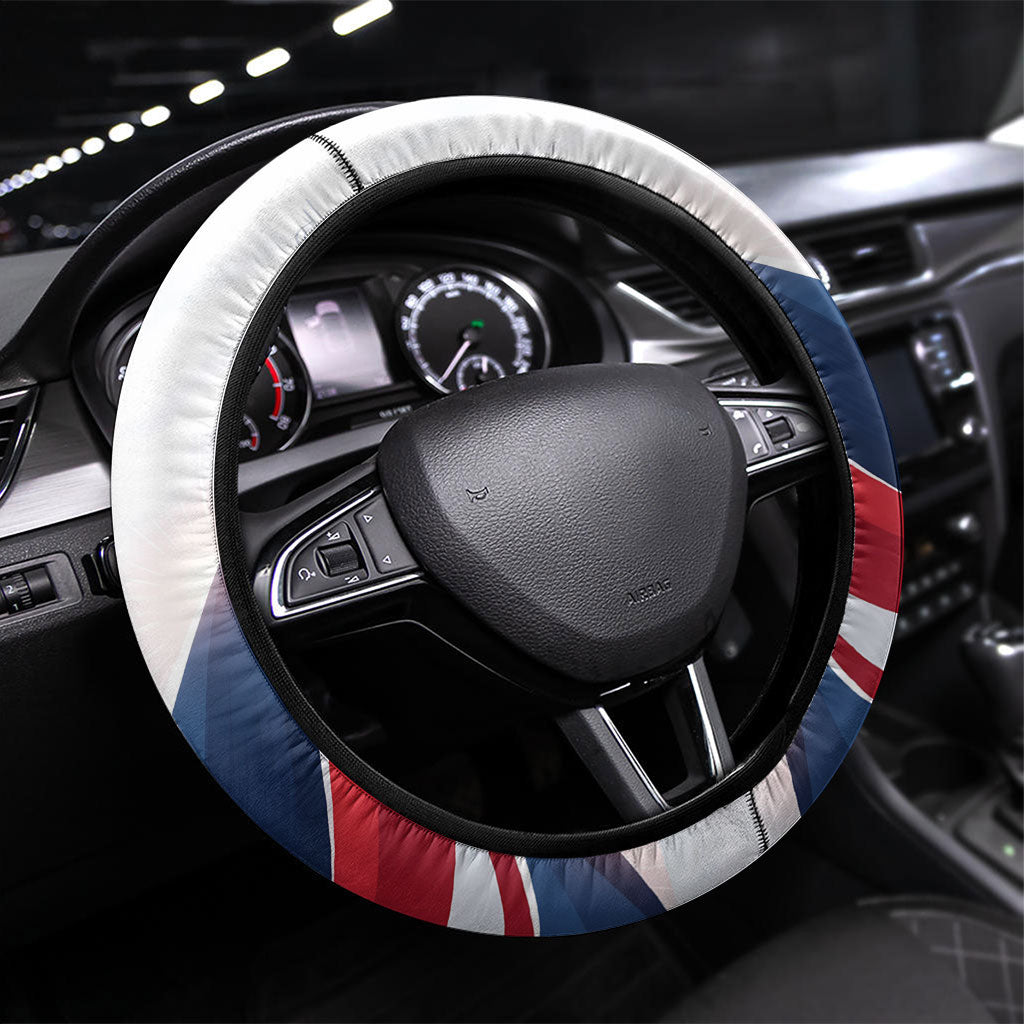 North Korea Flag Day Spirit Of North Korea Steering Wheel Cover Flying Crane Graphic With Tiger Portrait And Magnolia Flowers