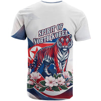 North Korea Flag Day Spirit Of North Korea T Shirt Flying Crane Graphic With Tiger Portrait And Magnolia Flowers