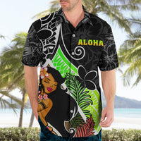 Hawaii Hula Girl Hawaiian Shirt Hula Girl Polynesian Tattoo Gradient - Wonder Print Shop