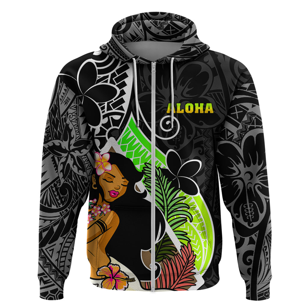 Hawaii Hula Girl Hoodie Hula Girl Polynesian Tattoo Gradient - Wonder Print Shop