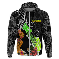 Hawaii Hula Girl Hoodie Hula Girl Polynesian Tattoo Gradient - Wonder Print Shop