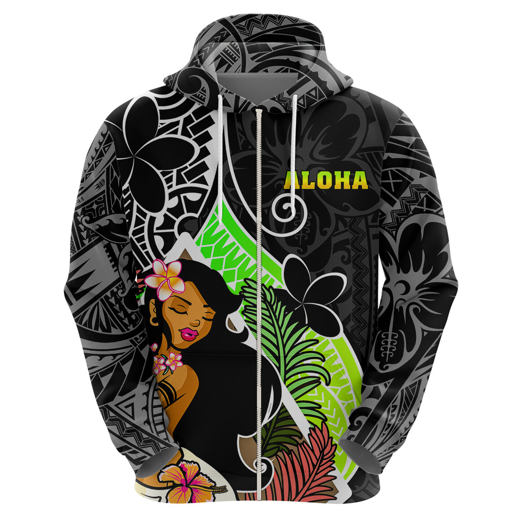 Hawaii Hula Girl Hoodie Hula Girl Polynesian Tattoo Gradient - Wonder Print Shop