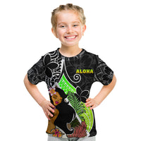 Hawaii Hula Girl Kid T Shirt Hula Girl Polynesian Tattoo Gradient - Wonder Print Shop