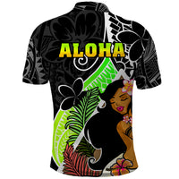 Hawaii Hula Girl Polo Shirt Hula Girl Polynesian Tattoo Gradient - Wonder Print Shop