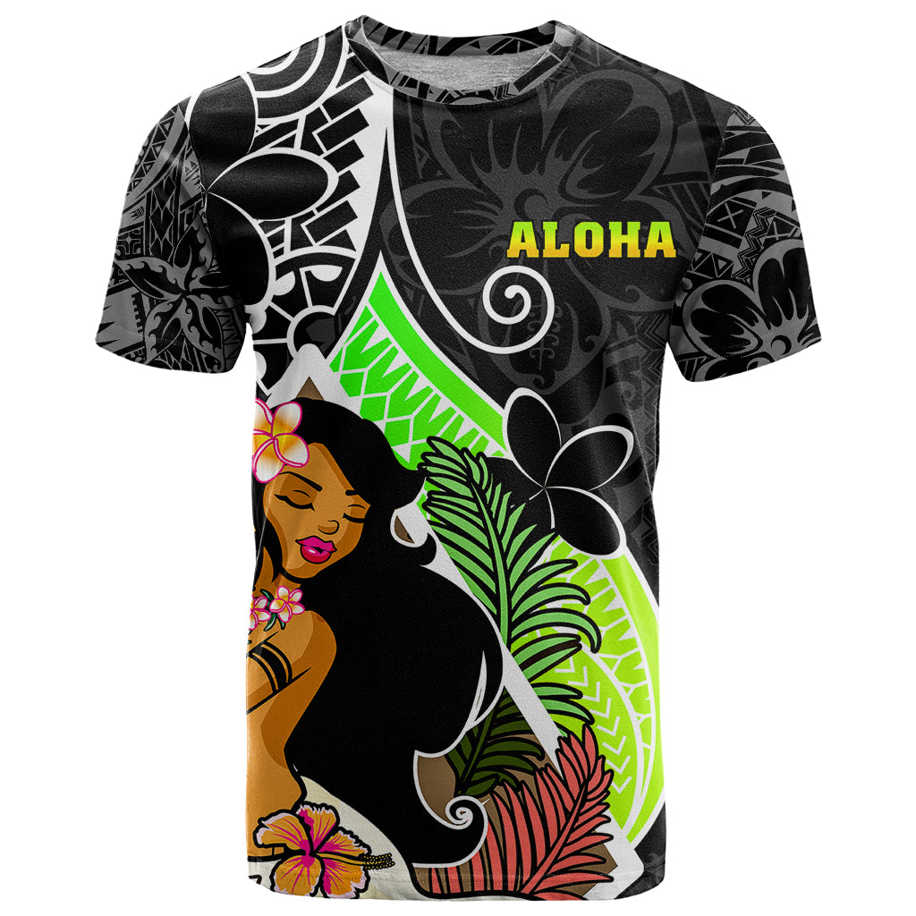 Hawaii Hula Girl T Shirt Hula Girl Polynesian Tattoo Gradient - Wonder Print Shop