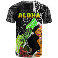 Hawaii Hula Girl T Shirt Hula Girl Polynesian Tattoo Gradient - Wonder Print Shop