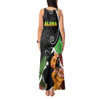 Hawaii Hula Girl Tank Maxi Dress Hula Girl Polynesian Tattoo Gradient - Wonder Print Shop