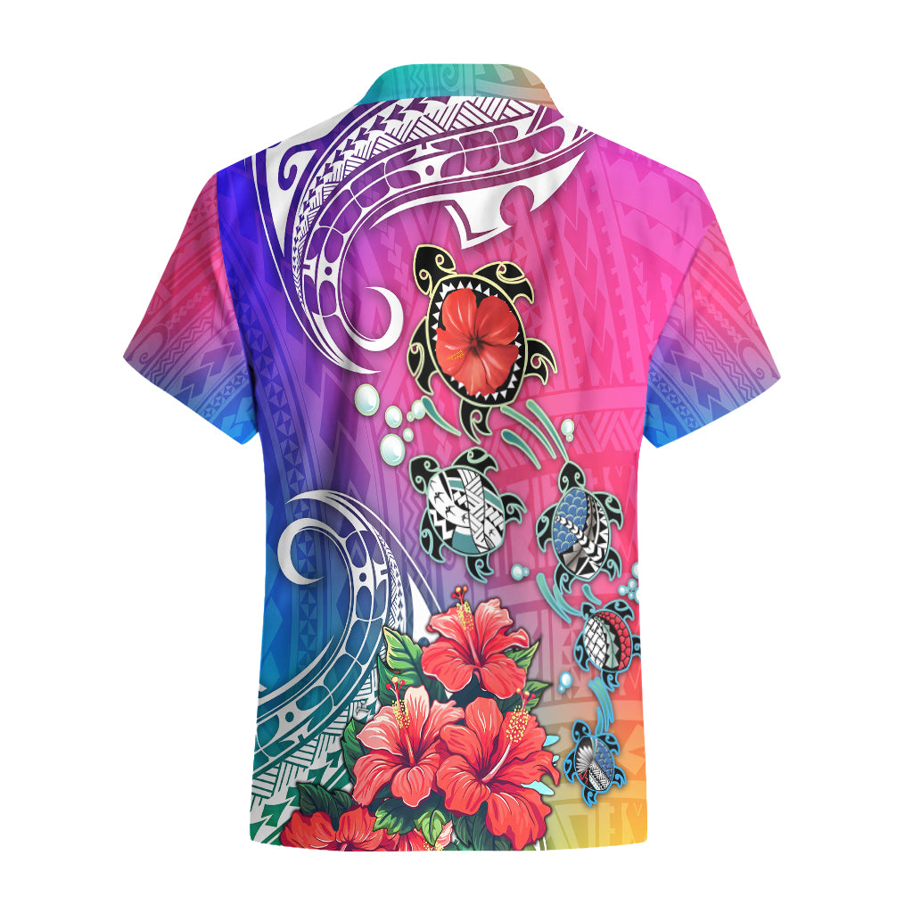 Hawaii Turtle Hawaiian Shirt Turtles Hibiscus With Hawaii Pattern Gradient - Wonder Print Shop