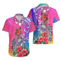 Hawaii Turtle Hawaiian Shirt Turtles Hibiscus With Hawaii Pattern Gradient - Wonder Print Shop