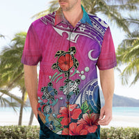 Hawaii Turtle Hawaiian Shirt Turtles Hibiscus With Hawaii Pattern Gradient - Wonder Print Shop