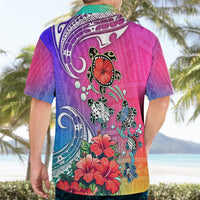 Hawaii Turtle Hawaiian Shirt Turtles Hibiscus With Hawaii Pattern Gradient - Wonder Print Shop
