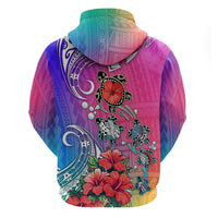 Hawaii Turtle Hoodie Turtles Hibiscus With Hawaii Pattern Gradient - Wonder Print Shop