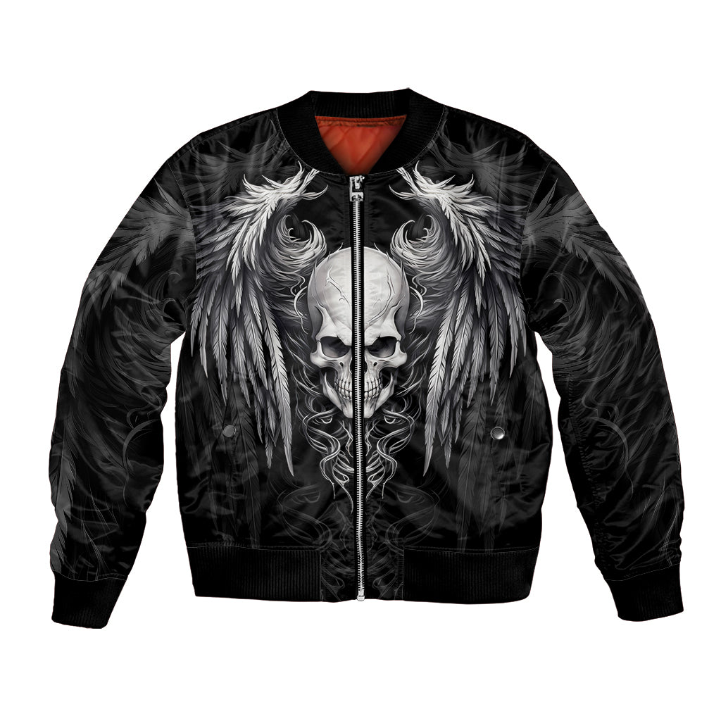 Skull and Wings Bomber Jacket Even The Devil Was Once An Angel - Wonder Print Shop