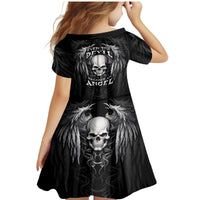 Skull and Wings Family Matching Mermaid Dress and Hawaiian Shirt Even The Devil Was Once An Angel - Wonder Print Shop