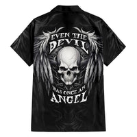 Skull and Wings Family Matching Off Shoulder Maxi Dress and Hawaiian Shirt Even The Devil Was Once An Angel - Wonder Print Shop