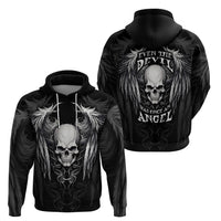 Skull and Wings Hoodie Even The Devil Was Once An Angel - Wonder Print Shop