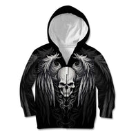 Skull and Wings Kid Hoodie Even The Devil Was Once An Angel - Wonder Print Shop