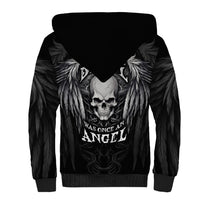Skull and Wings Sherpa Hoodie Even The Devil Was Once An Angel - Wonder Print Shop