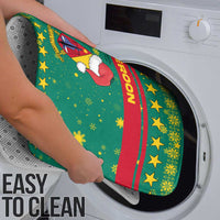 Cameroon Christmas Bathroom Set with Green Red Pattern Coat of Arms Santa Hat and Stars Motif - Wonder Print Shop